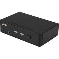 Lindy 2 Port KVM Switch, DisplayPort 1.4, USB 3.0 & Audio (black) 39312