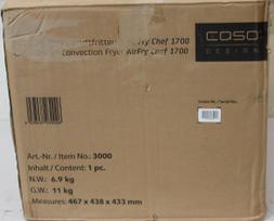 Caso | Caso | Air Fryer | 03000 AirFry Chef 1700 | Power 1700 W | Capacity 22 L | Black | DAMAGED PACKAGING | 24 month(s)