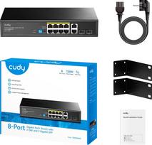 Cudy GS1010PS2 network switch Unmanaged Gigabit Ethernet (10/100/1000) Power over Ethernet (PoE) Black