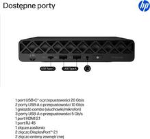 Hewlett-Packard Komputer PC HP ProDesk 4 Mini G1i Ultra 5 225T/16GB/SSD512GB/Intel/11PR 3Y