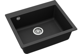 Virtuvės plautuvė HELIKA Simplex SQS101-601W, juoda