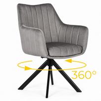 Sukamoji veliūrinė kėdė ModernHome 360° su porankiais, smėlio spalvos