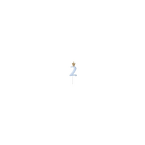 Gimtadienio žvakutė nr 2 melsva 9.5cm