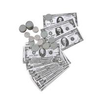 Dolerių banknotų ir monetų rinkinys – vakarėliams, cosplay, dekorui