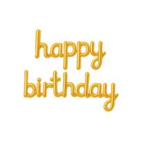 Folinio baliono girlianda „HAPPY BIRTHDAY“ – auksinė | Gimtadienio dekoracija