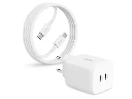 2-POWER 65W GaN USB-C įkroviklis + 2M 100W USB-C kabelis