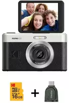 KODAK PixPro C1 juoda kompaktiška skaitmeninė kamera su 16GB SDHC kortele