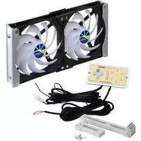 Titan TTC-SC20(A)/V2+ dvigubas šaldytuvo ventiliatorius 92x25mm IP55 su timeriu ir lygintuvu