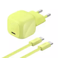 Belkin BOOST Charge USB-C/USB-C 30W PD įkroviklis su PPS, Citrus + 2 m USB-C kabelis (WCA008KQ2MGR-B6)