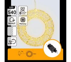 Aigostar - LED lauko kalėdinė dekoracija 540xLED/6W/230V IP44 šiltai balta 45 cm žiedas