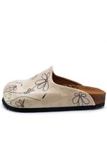Goby Klumpės 'Women shoes Goby-Calceo mules with daisies CAL1410' balkšva
