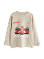 Next Marškinėliai 'F1' smėlio spalva / raudona / juoda / balta