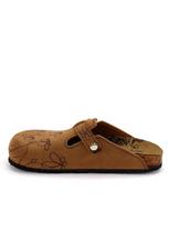 Goby Klumpės 'Women Calceo Brown Clogs CALN201 with flowers' ruda