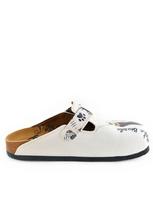Goby Klumpės 'Women shoes Goby-Calceo mules with cats WCAL342' balta