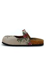 Goby Klumpės 'Women Calceo Beige Clogs CAL2211 with flowers' smėlio spalva
