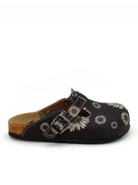 Goby Klumpės 'Women Calceo Black and Beige Clogs CAL5457 with flower design' mišrios spalvos