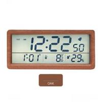 Tikra mediena(Usbee) LCD Temperatūros ir Drėgmės Žadintuvas gray