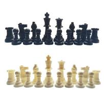 32 Pcs Plastic Chess Pieces International Chess Pieces for Chess Game Durable 1 black