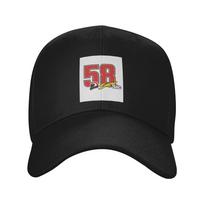 Unisex Baseball Hats Marco Simoncelli 58 Super Sic Outdoor Streetwear Summer Sports Baseball Caps Hip Hop Cap Casquette Hats One Size white