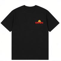 Garfield Small Chest Logo Print Short Sleeve T-Shirt, American Minimalist Heavyweight Cotton Loose Fit Oversized Couple Top 3XL white