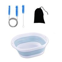 3PCS CPAP Cleaning Kit with 360° Hose Hanger, Tube Brush and Collapsible Wash Basin, Flexible Brush for Hose & Mask, Storage Bag black