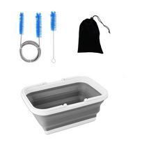 3PCS CPAP Cleaning Kit with 360° Hose Hanger, Tube Brush and Collapsible Wash Basin, Flexible Brush for Hose & Mask, Storage Bag black