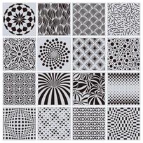 16 vnt./rinkinys 15 cm Mandala Geometrija Du dizainai DIY sluoksniavimo trafaretas Dažymas Sąsiuvinio spalvinimas Reljefinis albumas Dekoratyvinis šablonas gray