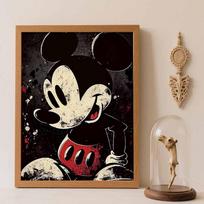 Disney Diamond Painting Mickey Mouse 5D Handmade DIY Gift Diamond Painting Set Art Home Decor Round 30x40cm brown