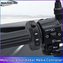 Steering Wheels Switch Motorcycle Handlebar Media Controller Bluetooth-compatible Wireless Media Smart Phone Remote customized gray