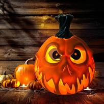 Halloween Pumpkin Lantern Resin Skull Ghost Night Light Desktop Hollow Big Pumpkin Lamp for Party Home Decoration Gift China Mainland brown