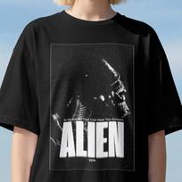 Alien 1979 Movie T-Shirt: Ridley Scott Sci-Fi Horror Tee, Vintage Cult Graphic Xenomorph Shirt M black