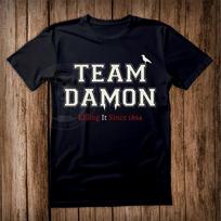 Vampire Diaries Team Damon Unisexs Unisexs Mystic Falls High School T Shirt M black