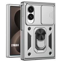 Case for Samsung Galaxy Z Fold 8, Hard Protection with Stand and Camera Cover - Silver
