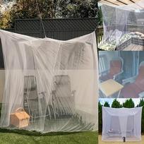 Cross-Border Outdoor Mosquito Net: Extra Large Gazebo, Garden, Camping Screen House Netting, Square Bed Cover. 2.2*2*2 juoda