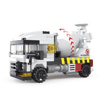 MOC City Engineering Cement Tanker Truck Building Blocks Technical Truck Car Machinery Bricks Set STEM Toy for Children DIY Gift NO Box gray