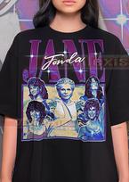 Jane Fonda T-Shirt, Vintage Actress Star Legend Performer Tee, 90s Retro Throwback, Jane Fonda Sweater 120 blue