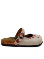 Goby Klumpės 'Women Calceo Beige Clogs CAL2210 with hearts and dog' smėlio spalva