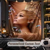 Personalized Wall Tapestry,Ariana Grande Custom Printed Name, Fabric Wall Art For Indoor Room Backdrop 100cmx150cm