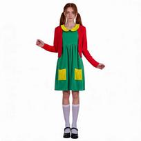 Meksikos komedijos personažo Chilindrina Cosplay kostiumas Helovino Kalėdų karnavalo apranga XXXL blue