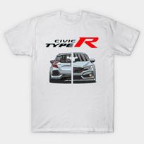 Asian Size Cotton Unisex Tshirt Print T-shirt Civic Type-R T-shirt No-Cut Print Regular Fit S (45-50kg) balta