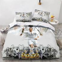 Antklodės užvalkalų komplektas Ronaldo Idolas Futbolo Žvaigždė 3D spausdintas antklodės užvalkalas paaugliams Vaikams Berniukams Mergaitėms Minkštas lovos užvalkalas su užtrauktuku 155cmx200cm
