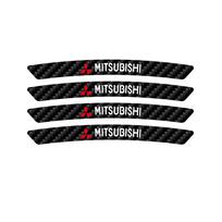 4 vnt. Anglies pluošto Automobilio ratlankio juostelės Lipdukai Aksesuarai Mitsubishi 9 Ralliart X EX ASX L200 Colt Outlander Pajero Lancer juoda