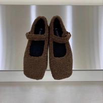 Dizainerio Mados Kvadratinė Nosies Vilnos Veltinio Balerinos Moteriškos Žieminės Šiltos Vilnos Mary Jane Batai Ponios Prekės Ženklo Elegantiški Plisuoti Mokasinai 40 ruda