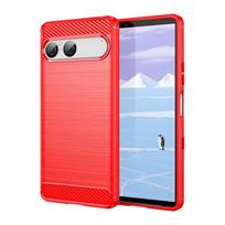 Lankstus TPU dėklas Sony Xperia 10 VII 1 VII apsauginis dangtelis smūgiams atsparus Coque Capa Fundas Sony Xperia 1 VII raudona