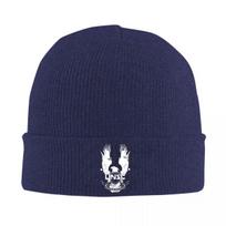 H-Halo Game UNSC Worn Logo Beanie Hats Bonnet Hats Adult Unisex Outdoor Knitted Hat Autumn Winter Graphic Thermal Elastic Caps blue
