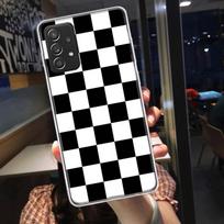Retro Classic Chess Board Grid Phone Case for Samsung A54 A57 A37 A17 A14 A15 A12 A24 A34 A55 A35 A25 A52S A07 A05S A04S A22 A32 Samsung A02 black
