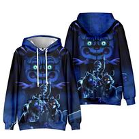 Five Nights At Freddy's Spausdinti Vyriški Moteriški Gobtuvai Laisvalaikio Puloverio Gobtuvas Madingas Džemperis Drabužiai XXS blue