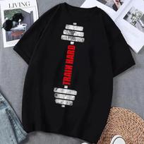 Gym Barbell Graphic T Shirt Bold Lettering Print Streetwear Style Fitness Themed Top Casual Short Sleeve Shirt for Unisex WOMEN 4XL gray