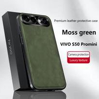 For Vivo S50 Pro Mini X300 FE Case Magnetic Elegant Leather Wear-Resistant Lens Fully Covered Non-Slip Grip Edge Cover gray