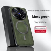 Dėl Vivo X200 Pro dėklo Magnetinis Elegantiškas Odinis Atsparus Dilimui Objektyvas Visiškai Dengiamas Neslystantis Kraštas Dangtelio Korpusas vivo X200 Pro gray